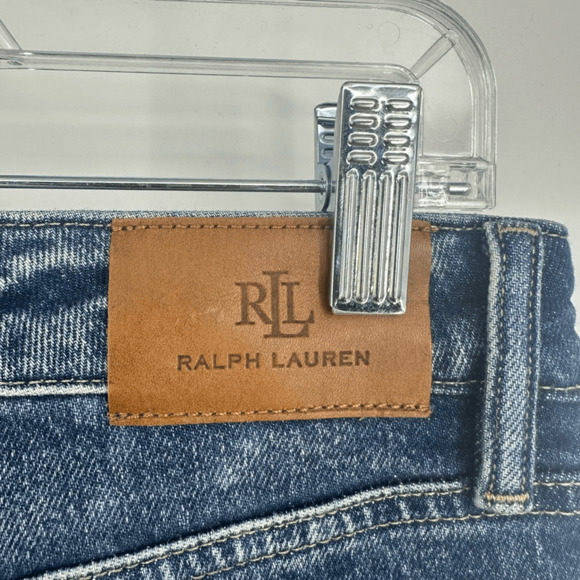 Ralph Lauren Women's 8 Bleach Splattered Ankle Straight  Jeans Blue Preppy Artsy - Picture 4 of 13